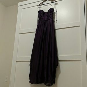 Plum Strapless Chiffon Dress